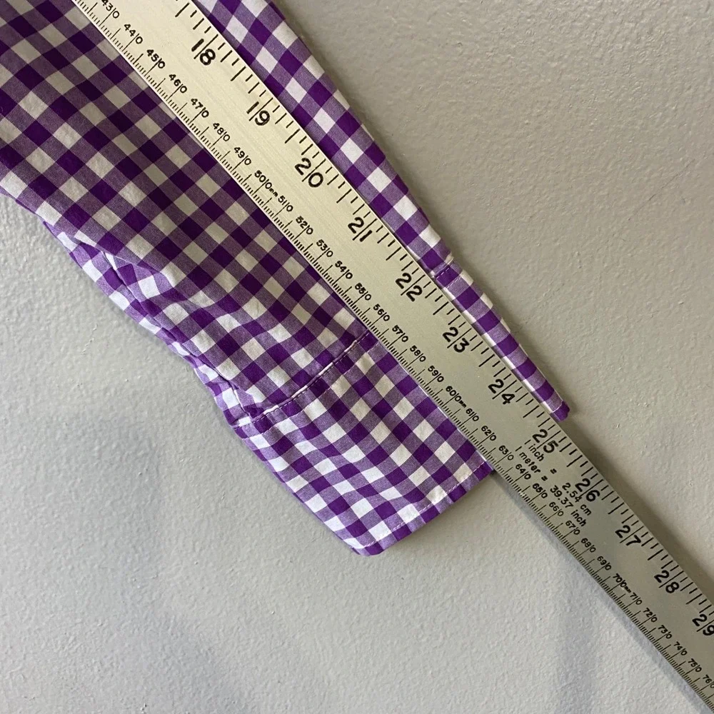 J.Crew The Perfect Shirt Womens Purple Gingham Check Button Down Long Sleeve M - Picture 8 of 11